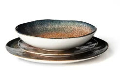 Servizio piatti, effetto artigianale, 12 pezzi, ceramica