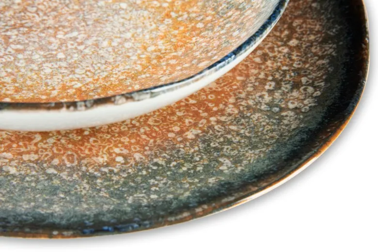 Servizio piatti, effetto artigianale, 12 pezzi, ceramica