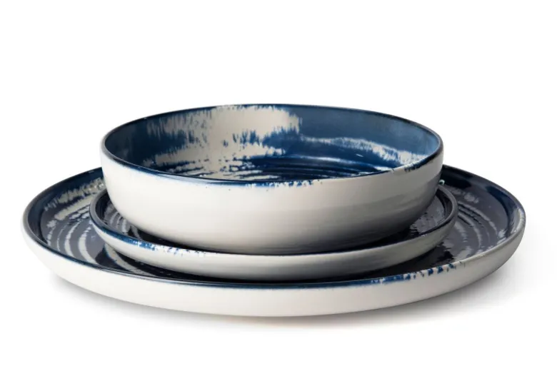 Servizio piatti, effetto artigianale, 12 pezzi, ceramica