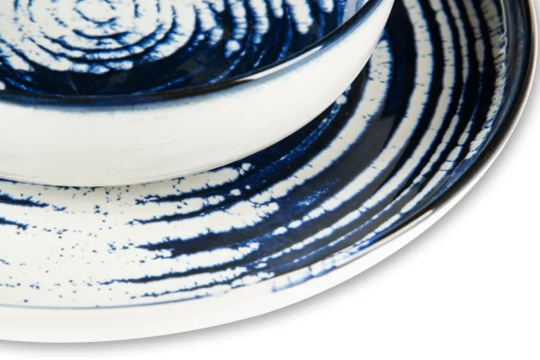 Servizio piatti, effetto artigianale, 12 pezzi, ceramica