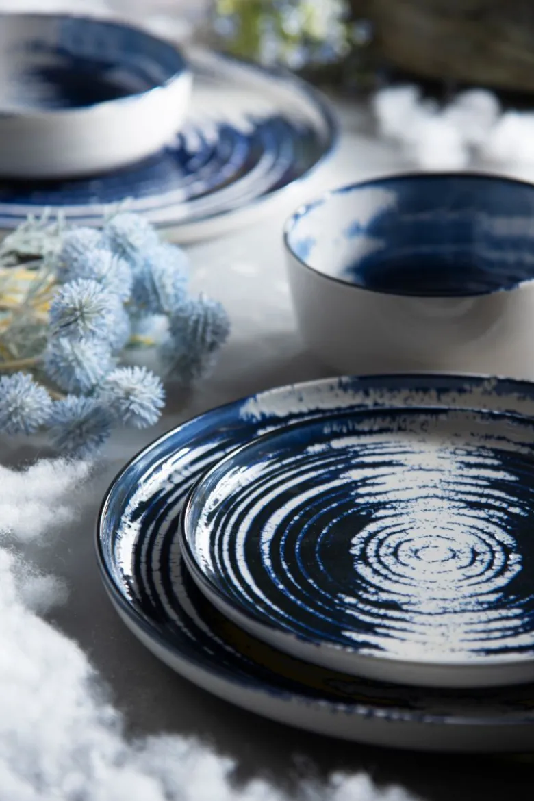 Servizio piatti, effetto artigianale, 12 pezzi, ceramica