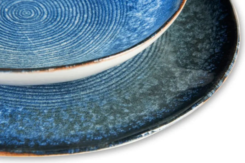 Servizio piatti, effetto artigianale, 12 pezzi, ceramica