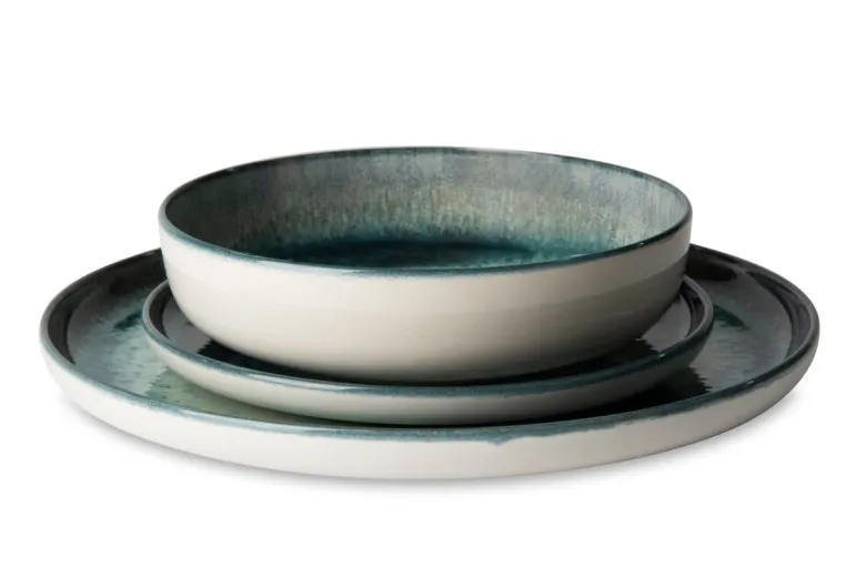 Servizio piatti, effetto artigianale, 12 pezzi, ceramica