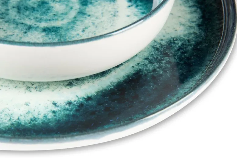 Servizio piatti, effetto artigianale, 12 pezzi, ceramica