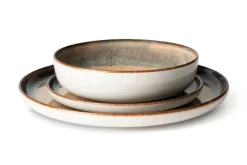 Servizio piatti, effetto artigianale, 12 pezzi, ceramica