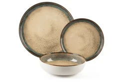 Servizio piatti, effetto artigianale, 12 pezzi, ceramica
