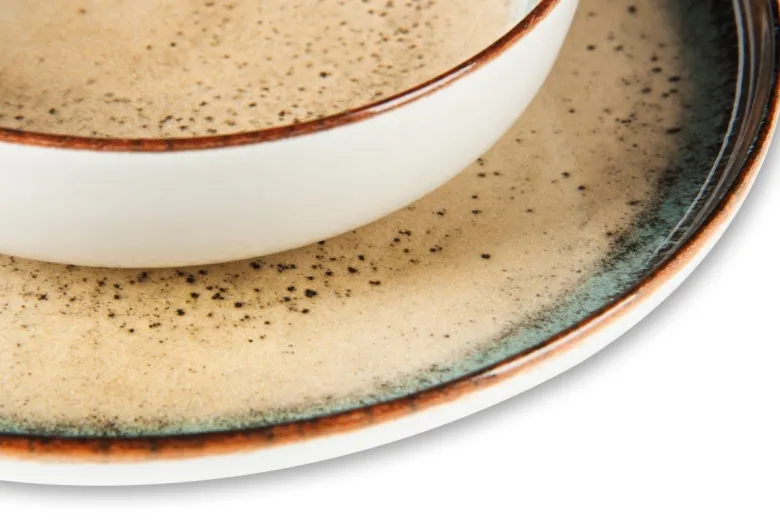 Servizio piatti, effetto artigianale, 12 pezzi, ceramica