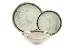 Servizio piatti, effetto artigianale, 12 pezzi, ceramica
