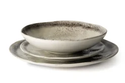 Servizio piatti, effetto artigianale, 12 pezzi, ceramica