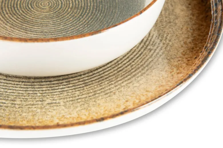Servizio piatti, effetto artigianale, 12 pezzi, ceramica