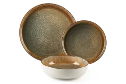 Servizio piatti, effetto artigianale, 12 pezzi, ceramica