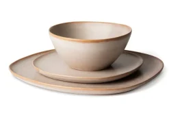 Servizio piatti, effetto pietra chiara, 12 pezzi, stoneware