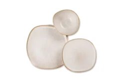 Servizio piatti, effetto pietra chiara, 12 pezzi, stoneware