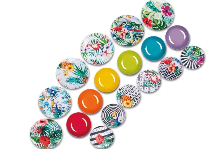 Servizio piatti, fiori/animali, porcellana, 18 pezzi