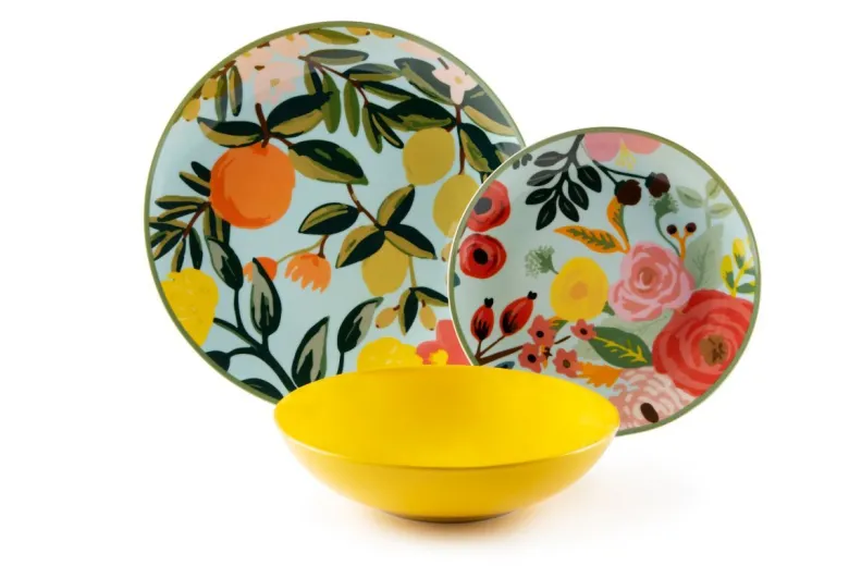 Servizio piatti, floreale, porcellana, 18 pezzi