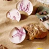 Servizio piatti, lilla, crostacei, ceramica, 3 pezzi