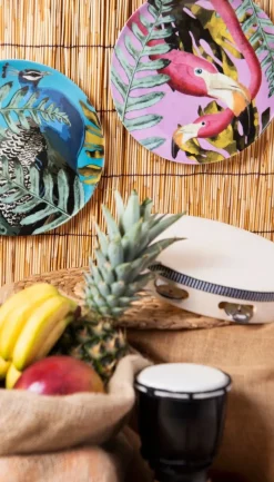 Servizio piatti, madagascar, porcellana/stoneware, 18 pezzi