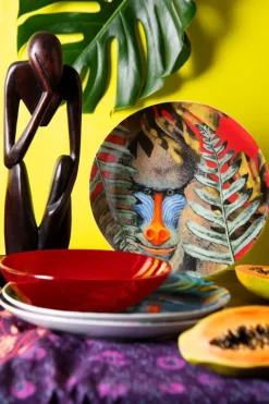 Servizio piatti, madagascar, porcellana/stoneware, 18 pezzi