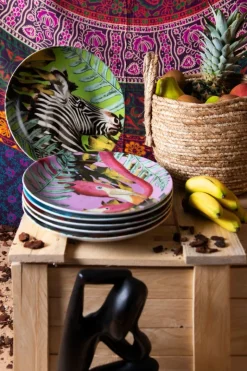 Servizio piatti, madagascar, porcellana/stoneware, 18 pezzi