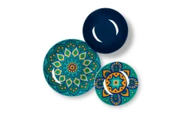 Servizio piatti, mediterraneo, porcellana, 18 pezzi