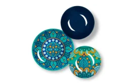Servizio piatti, mediterraneo, porcellana, 18 pezzi