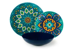 Servizio piatti, mediterraneo, porcellana, 18 pezzi