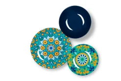 Servizio piatti, mediterraneo, porcellana, 18 pezzi