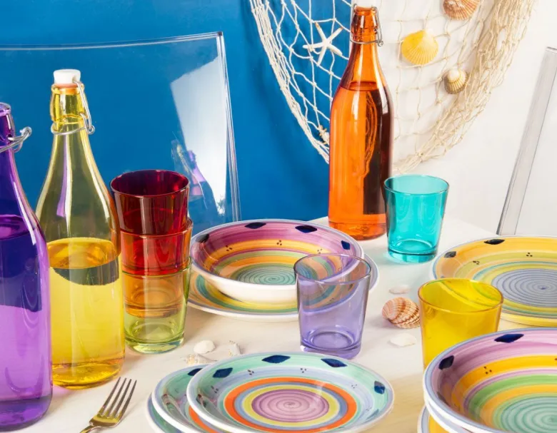 Servizio piatti, multicolore, ceramica, 18 pezzi