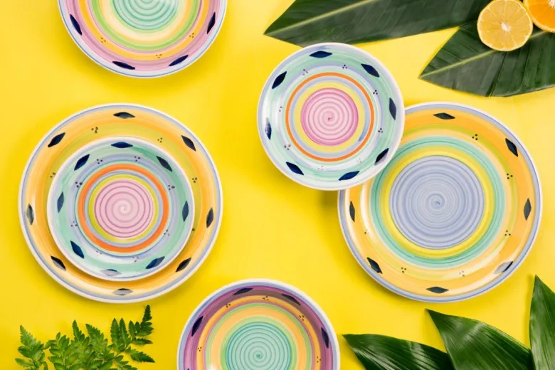 Servizio piatti, multicolore, ceramica, 18 pezzi