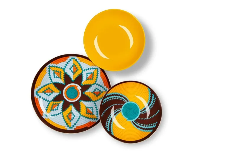 Servizio piatti, multicolore, porcellana/stoneware, 18 pezzi