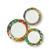 Servizio piatti, multicolore, porcellana, 12 pezzi
