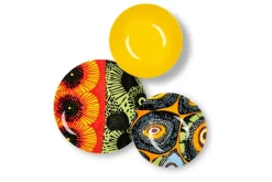 Servizio piatti, multicolore, stile africano, 18 pezzi