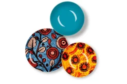 Servizio piatti, multicolore, stile africano, 18 pezzi