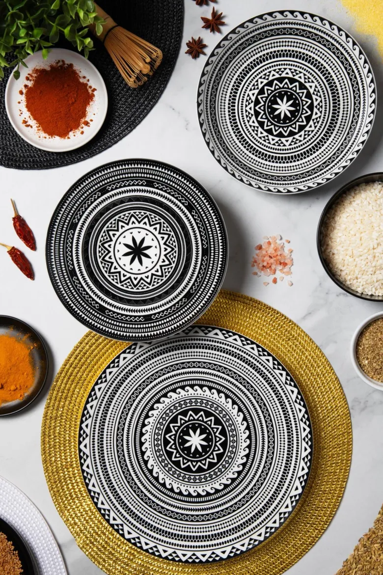 Servizio piatti, multicolore, ceramica/stoneware, 18 pezzi
