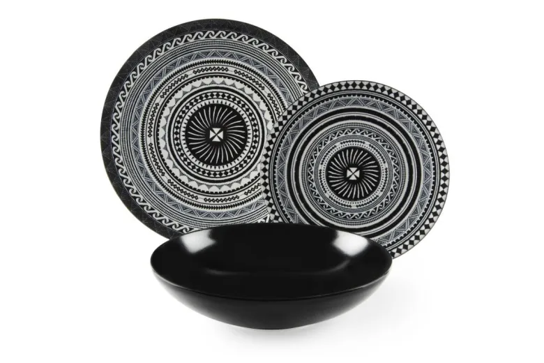 Servizio piatti, multicolore, ceramica/stoneware, 18 pezzi