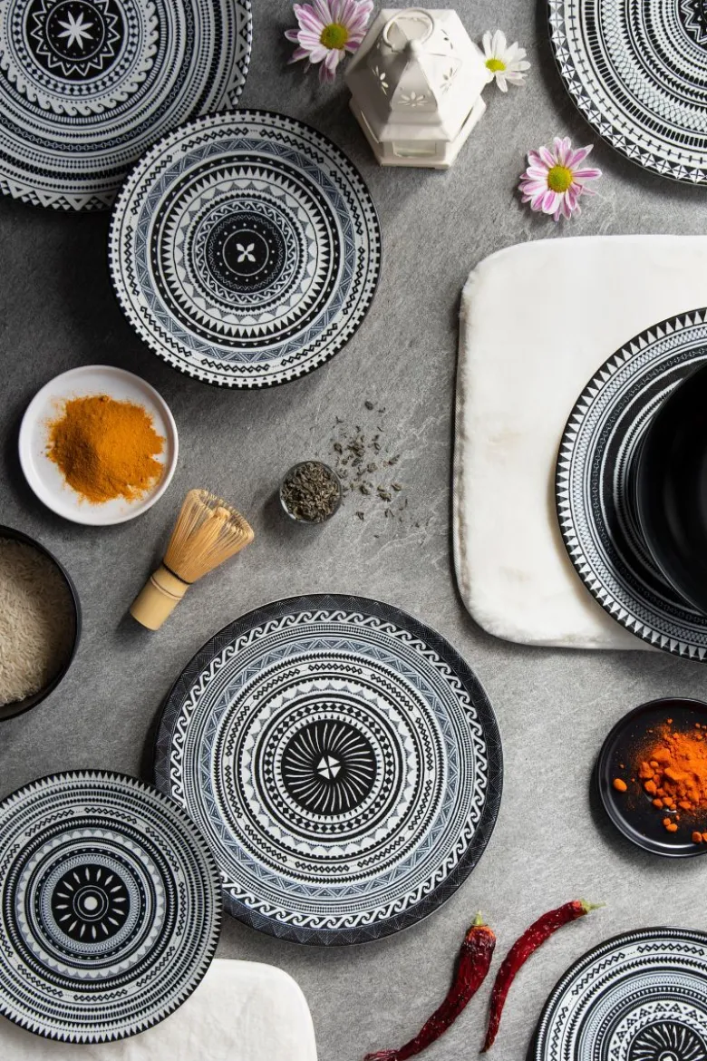 Servizio piatti, multicolore, ceramica/stoneware, 18 pezzi