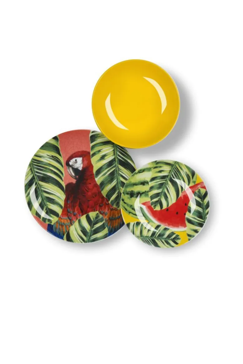 Servizio piatti, multicolore, porcellana/stoneware, 18 pezzi