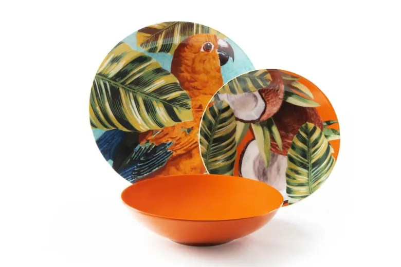 Servizio piatti, multicolore, porcellana/stoneware, 18 pezzi