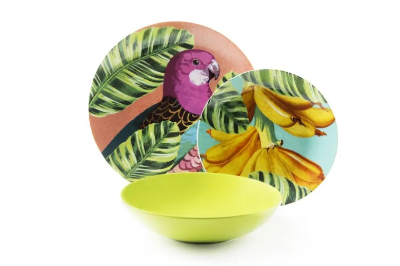 Servizio piatti, multicolore, porcellana/stoneware, 18 pezzi
