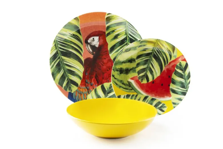 Servizio piatti, multicolore, porcellana/stoneware, 18 pezzi