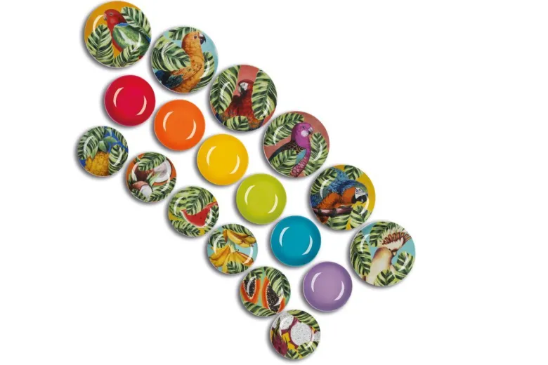 Servizio piatti, multicolore, porcellana/stoneware, 18 pezzi
