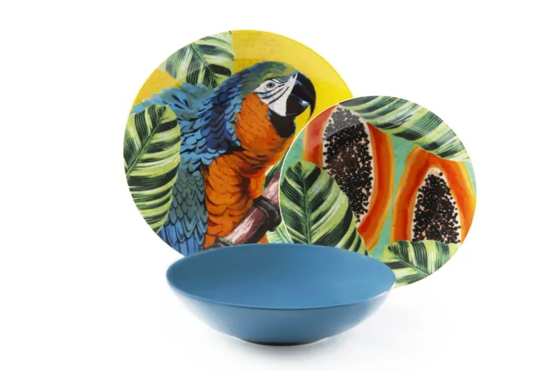 Servizio piatti, multicolore, porcellana/stoneware, 18 pezzi