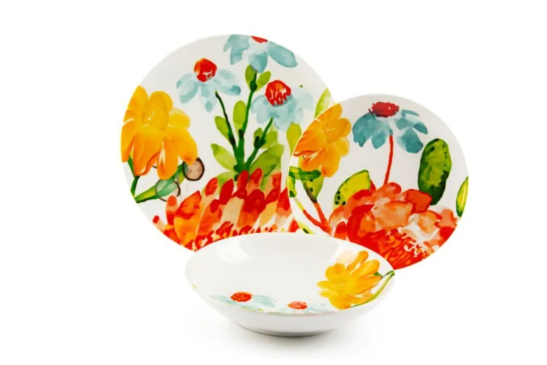 Servizio piatti, multicolore, porcellana, 18 pezzi