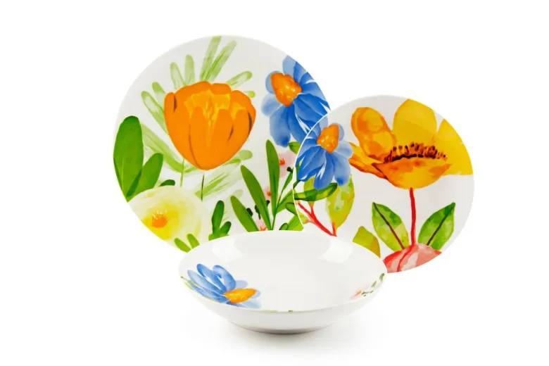 Servizio piatti, multicolore, porcellana, 18 pezzi