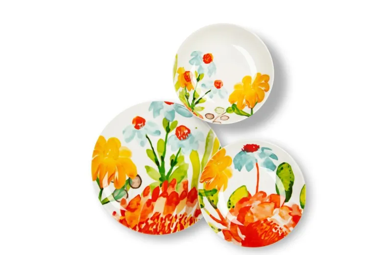 Servizio piatti, multicolore, porcellana, 18 pezzi