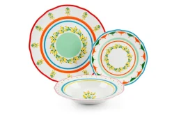 Servizio piatti, multicolore, porcellana, 18 pezzi