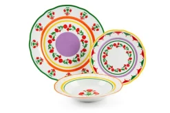 Servizio piatti, multicolore, porcellana, 18 pezzi