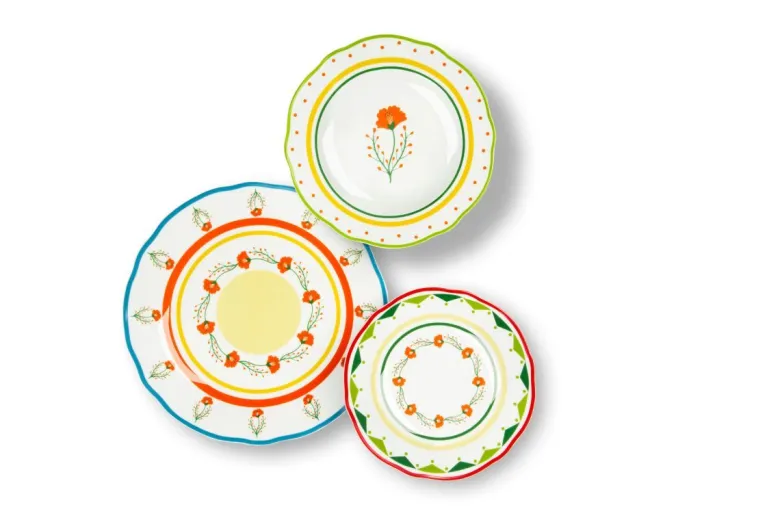 Servizio piatti, multicolore, porcellana, 18 pezzi