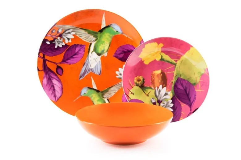 Servizio piatti, multicolore, porcellana/stoneware, 18 pezzi