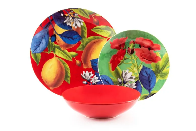 Servizio piatti, multicolore, porcellana/stoneware, 18 pezzi